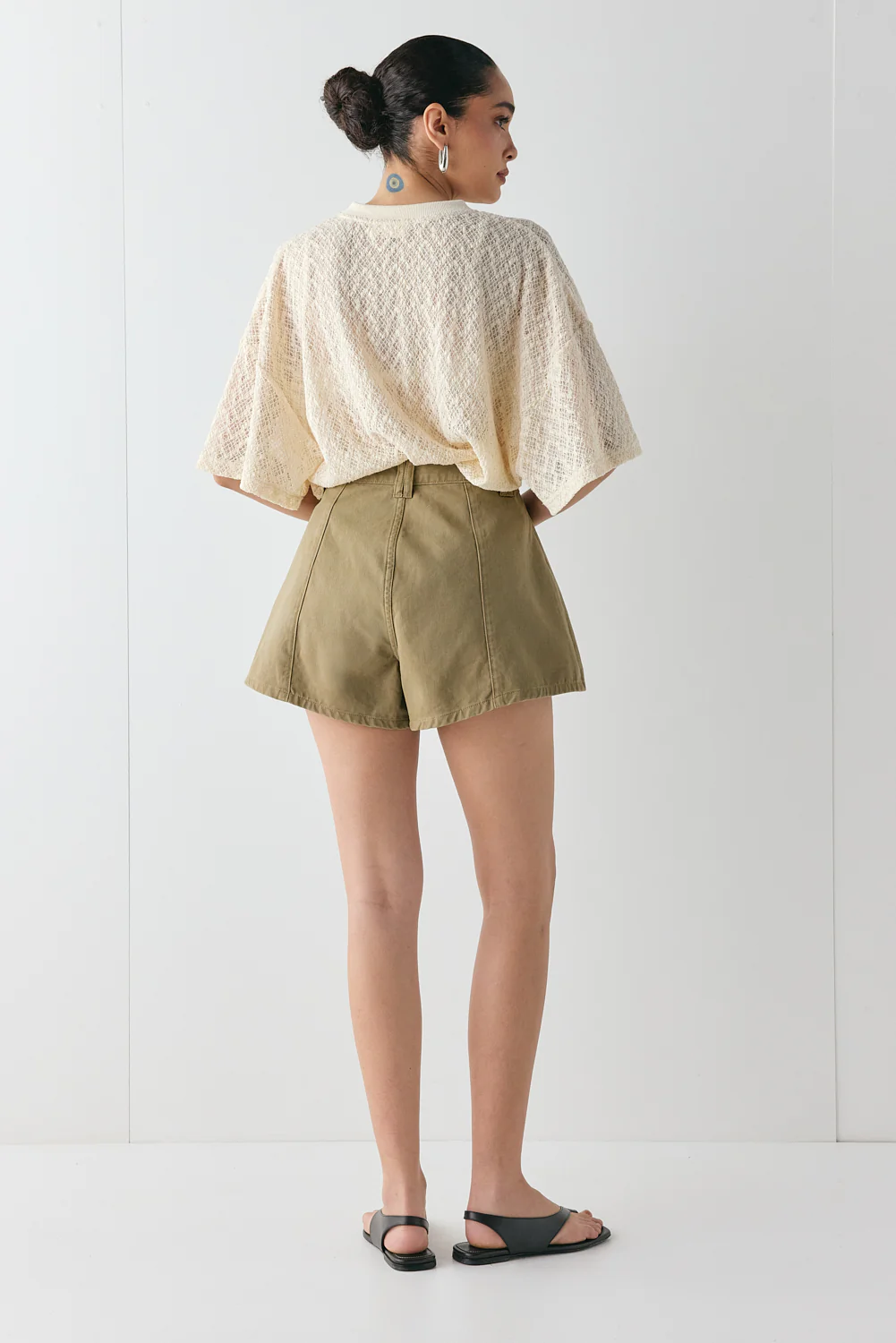 Abigail Denim Shorts Khaki - Image 5