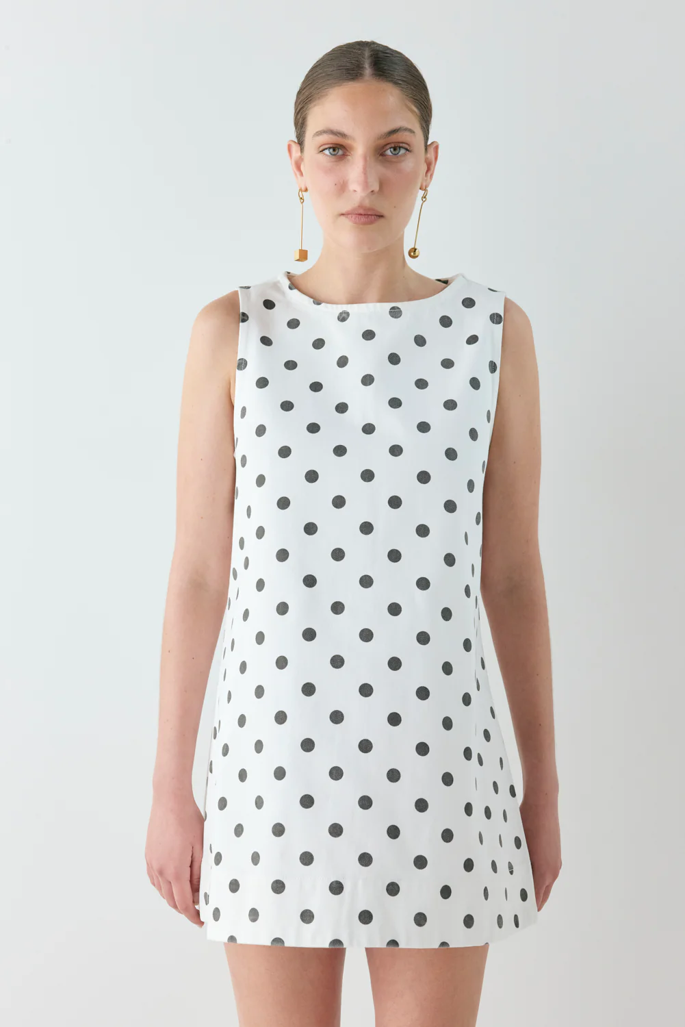 Aftersun Denim Mini Dress Polka Dot