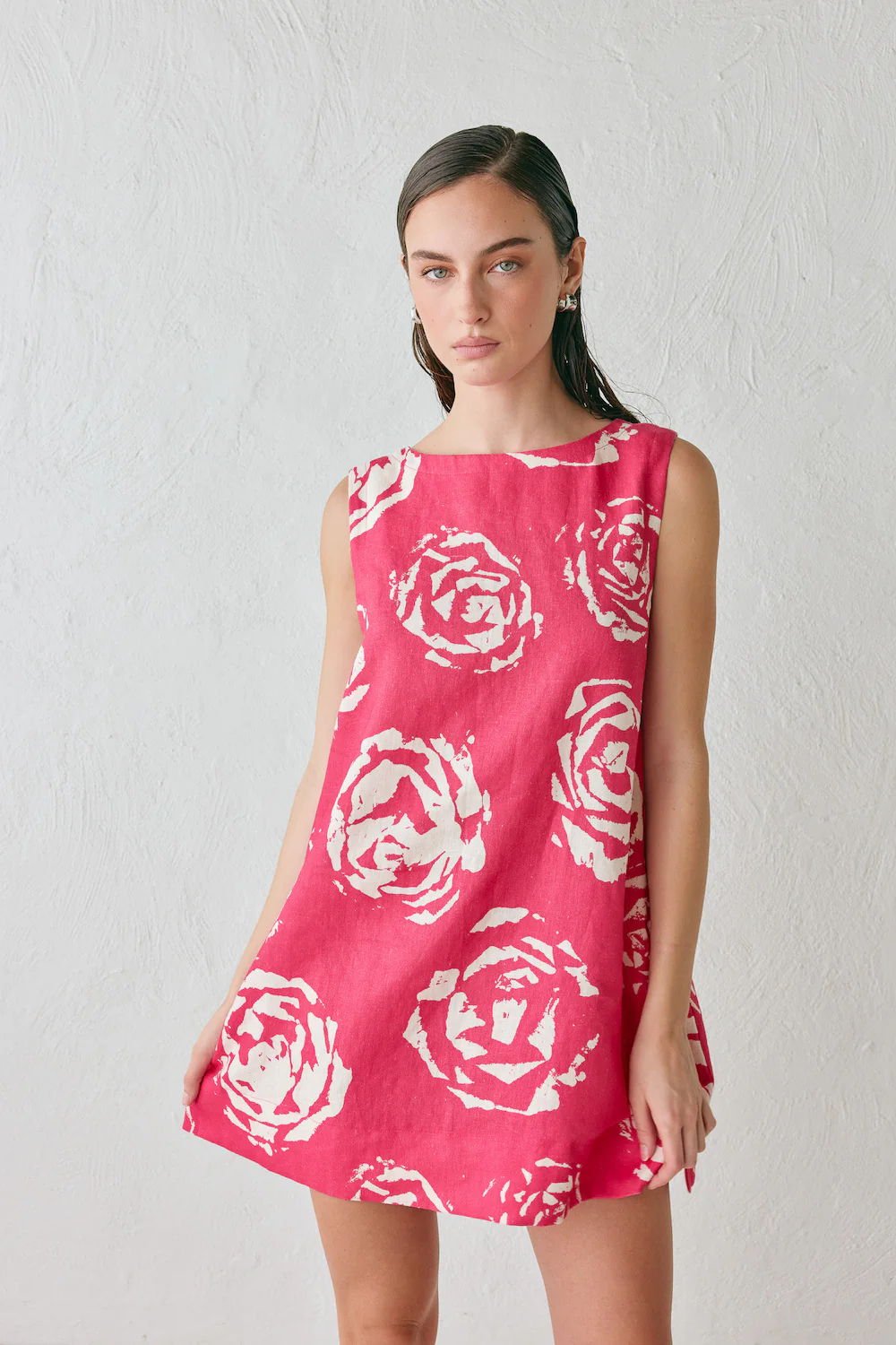 Aftersun Linen Mini Dress Rosa - Image 2