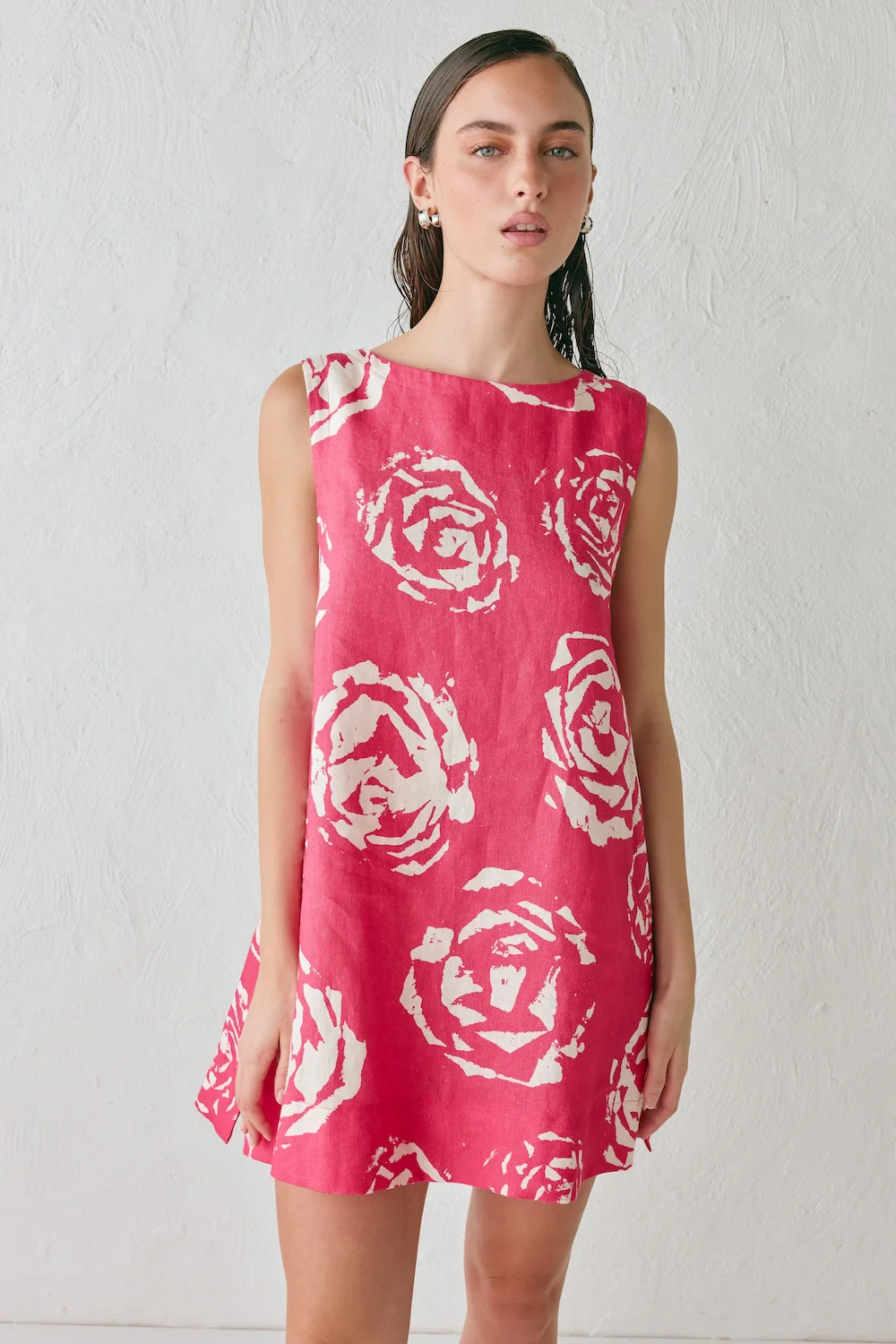 Aftersun Linen Mini Dress Rosa - Image 4