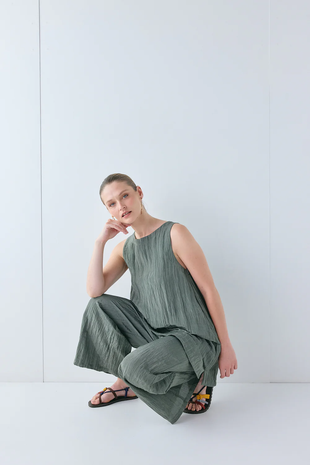 Aftersun Mini Dress Khaki - Image 2