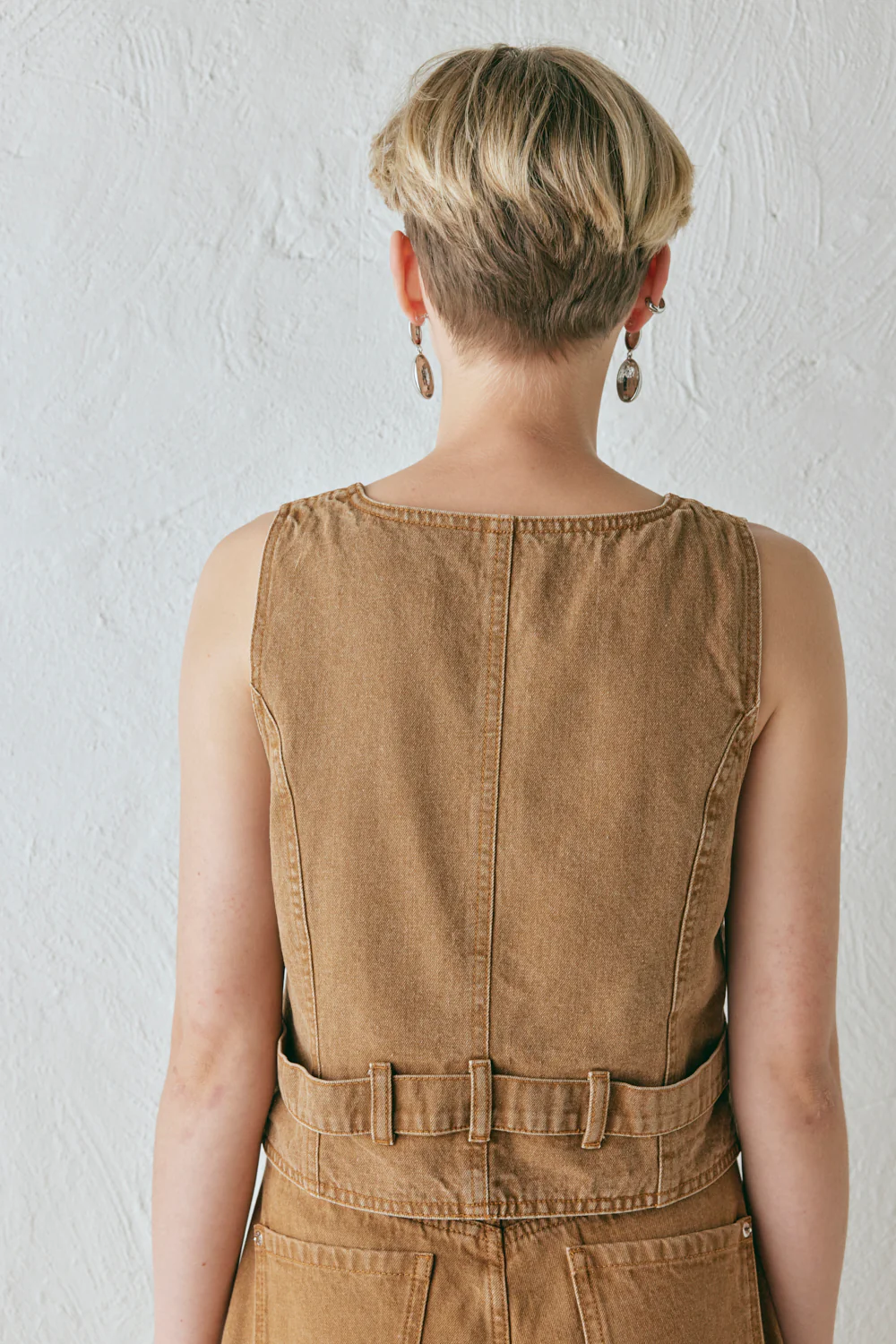 Ali Denim Vest Tan - Image 8