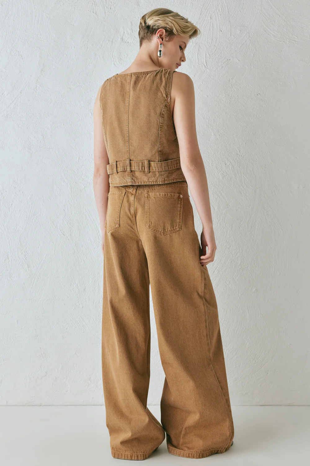 Ali Denim Vest Tan - Image 9
