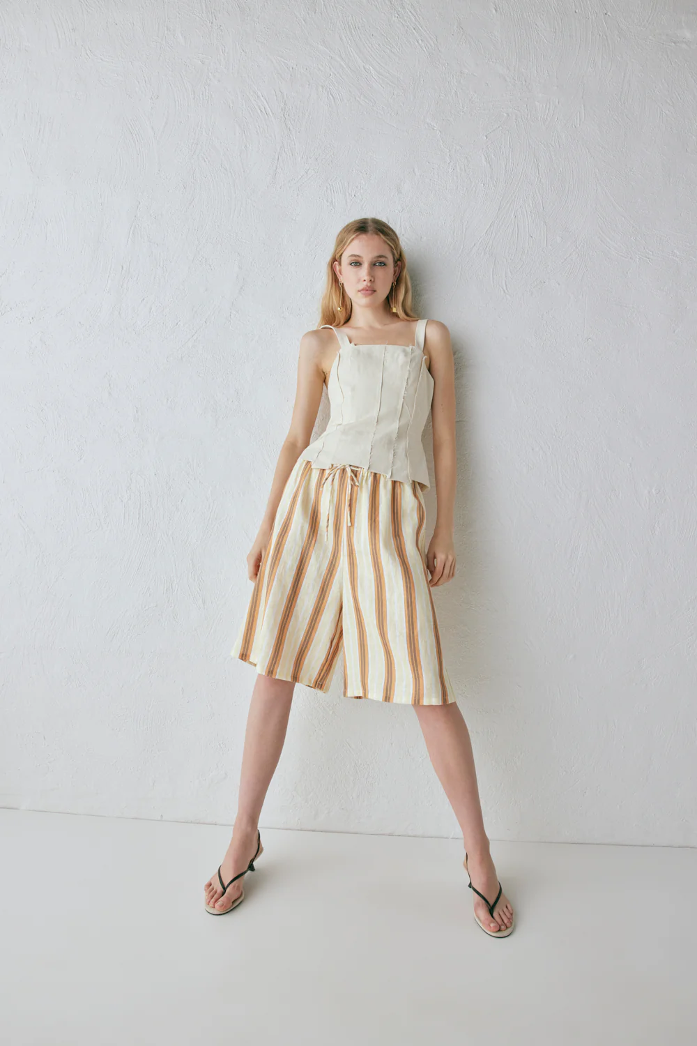 Ama Linen Bermuda Shorts Stripe - Image 5