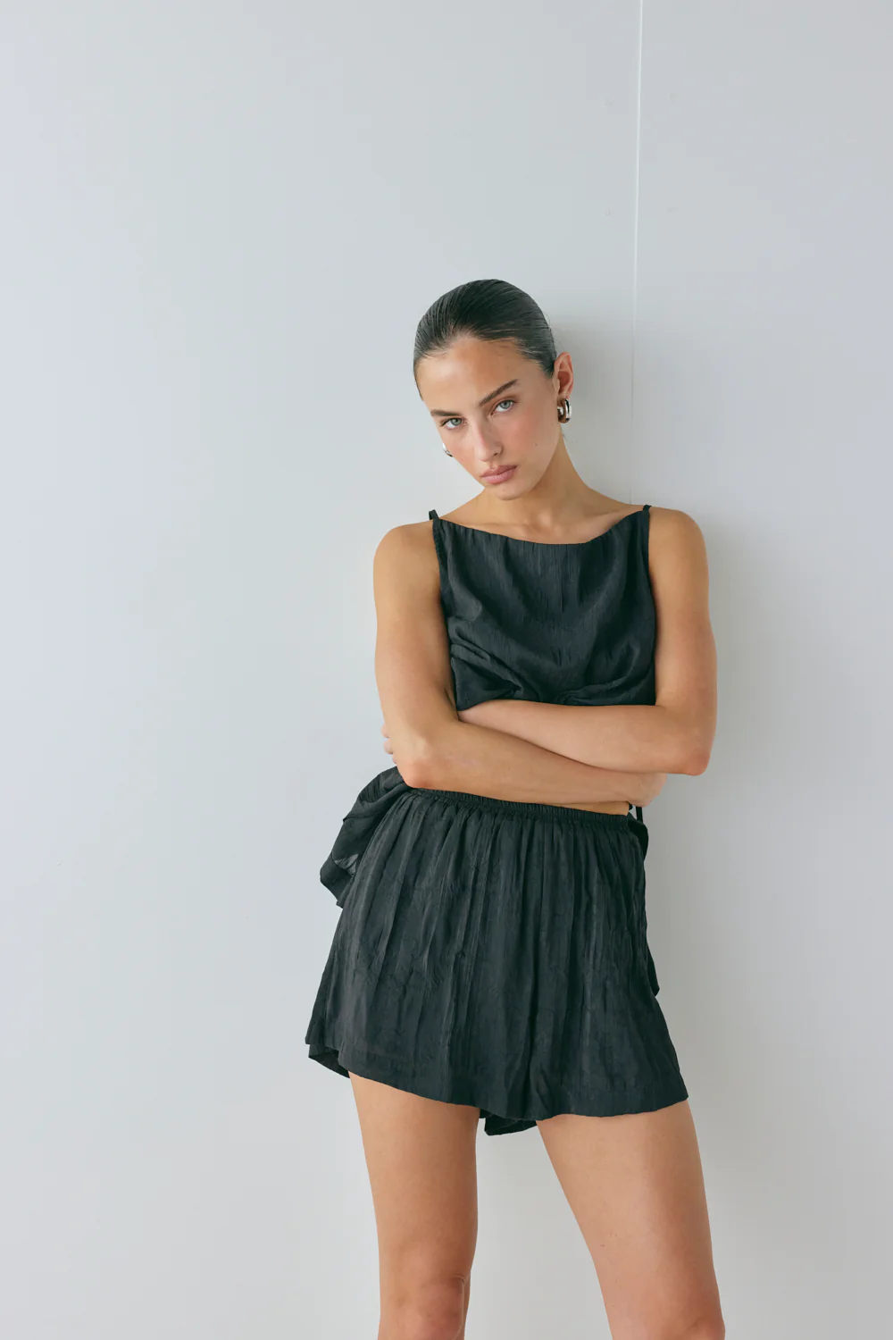 Annika Shorts Crinkle Black - Image 3