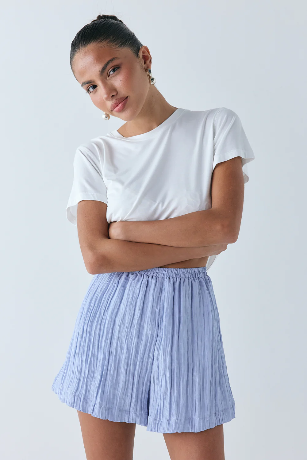 Annika Shorts Crinkle Blue
