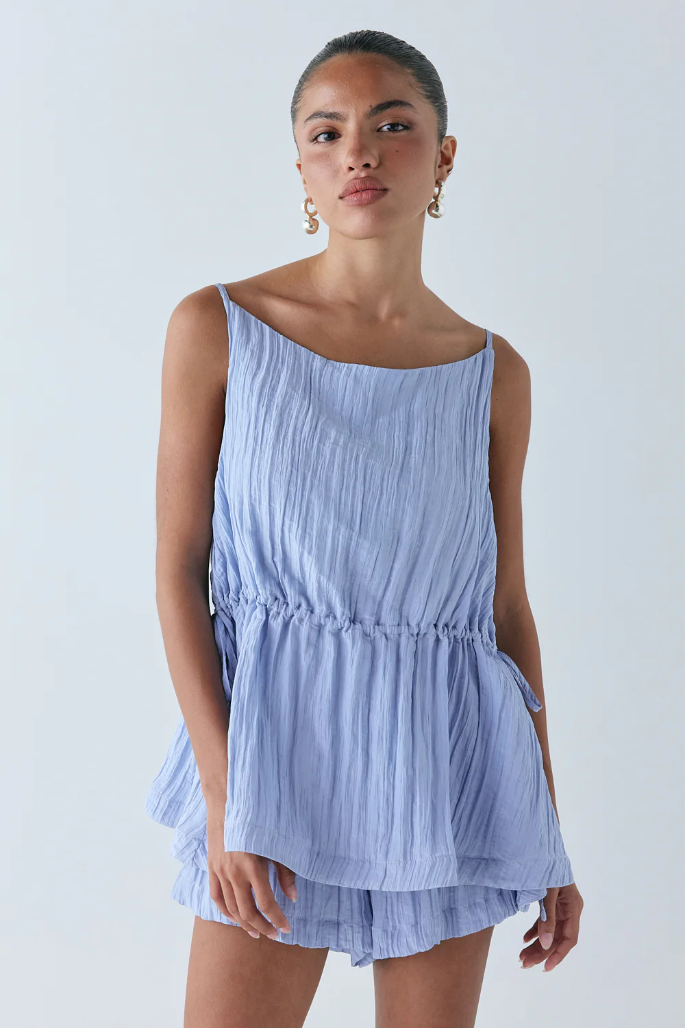 Annika Shorts Crinkle Blue - Image 2