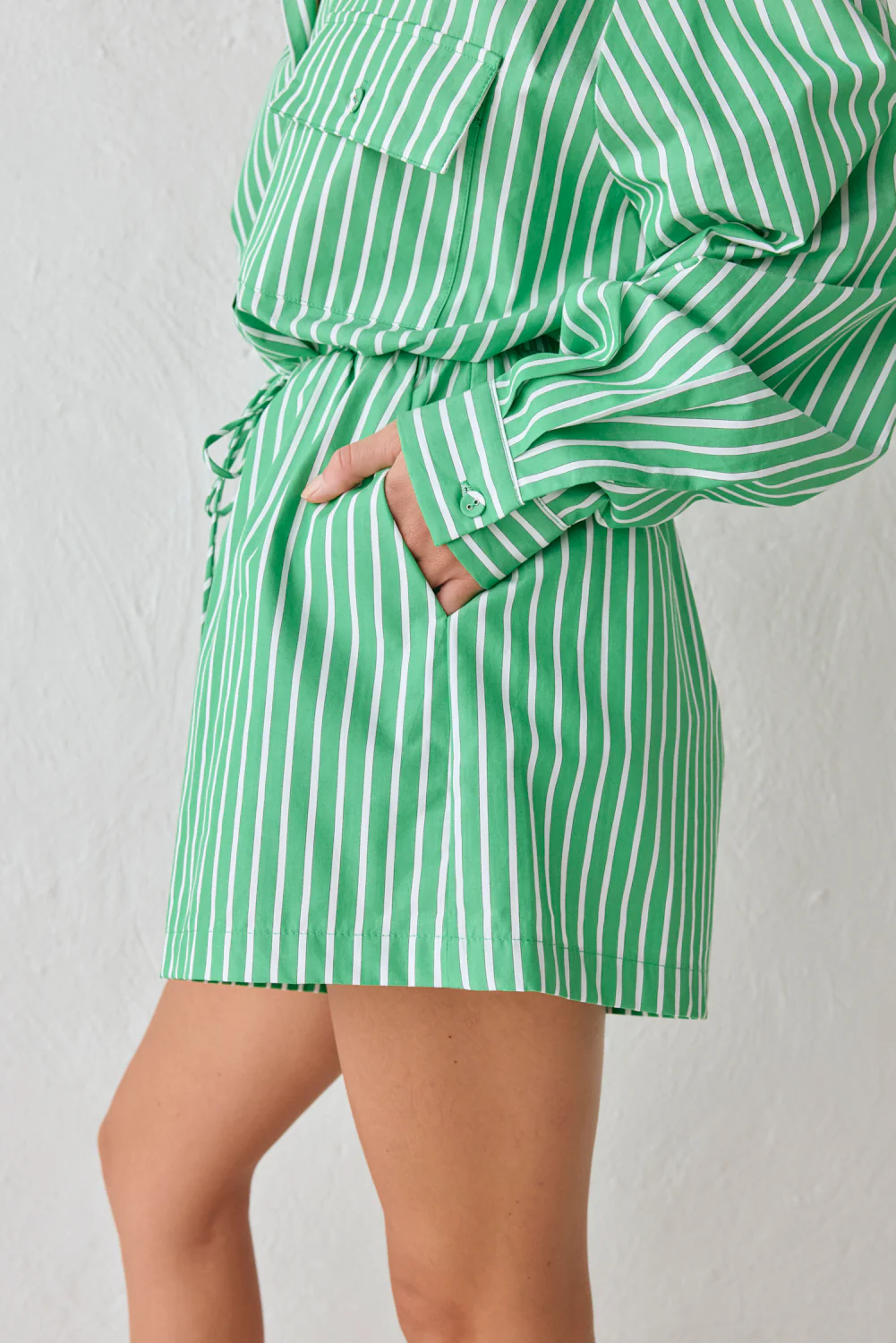 Annika Shorts Green Stripe - Image 4