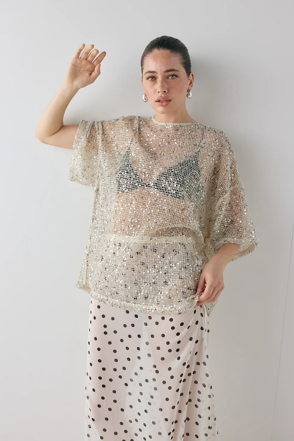 Arden Sequin Top Cream - Image 4