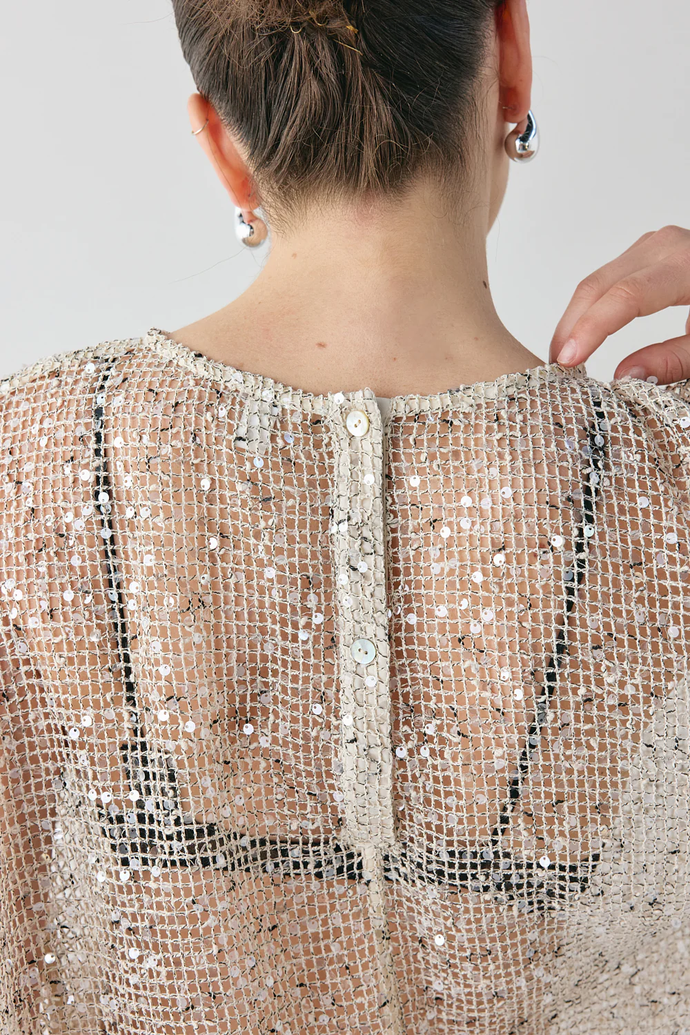 Arden Sequin Top Cream - Image 5