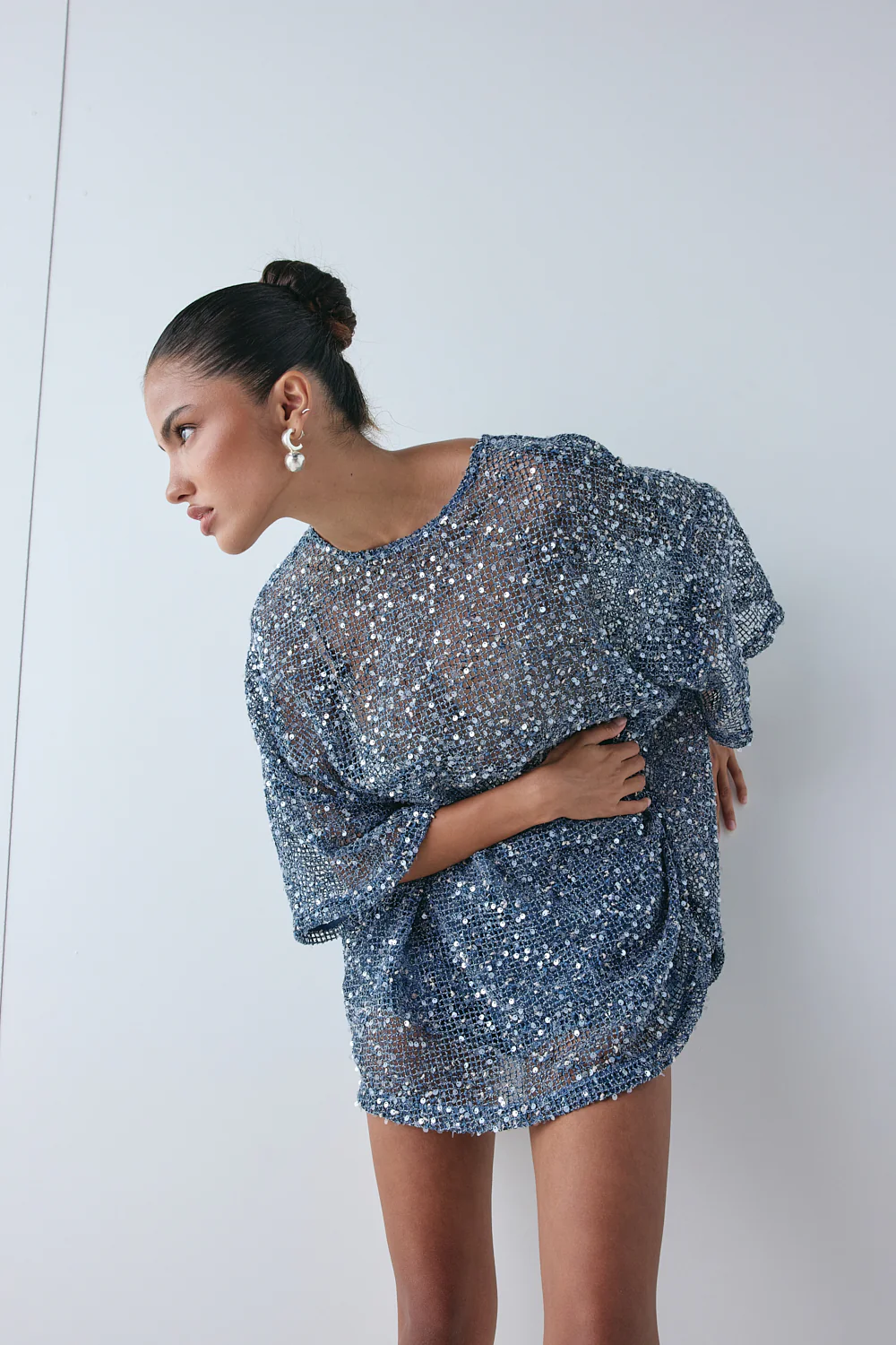 Arden Sequin Top Navy - Image 3