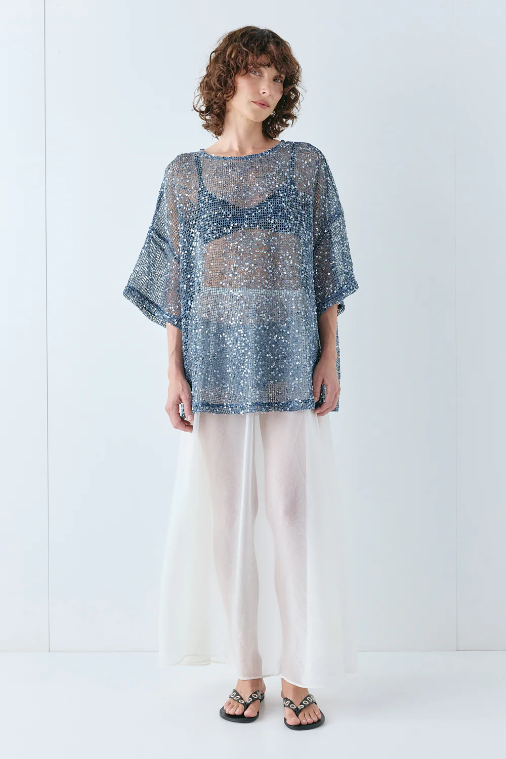 Arden Sequin Top Navy - Image 4