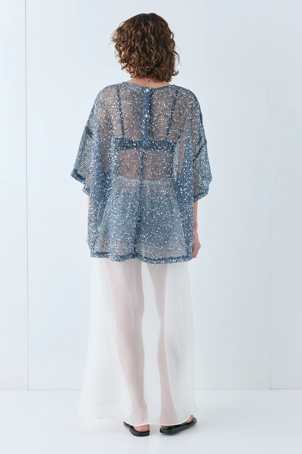 Arden Sequin Top Navy - Image 5