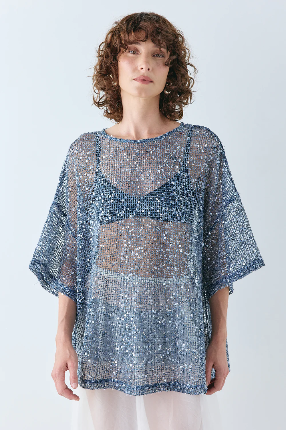 Arden Sequin Top Navy - Image 6