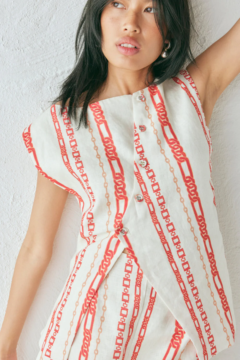 Aria Linen Vest Ora - Image 4