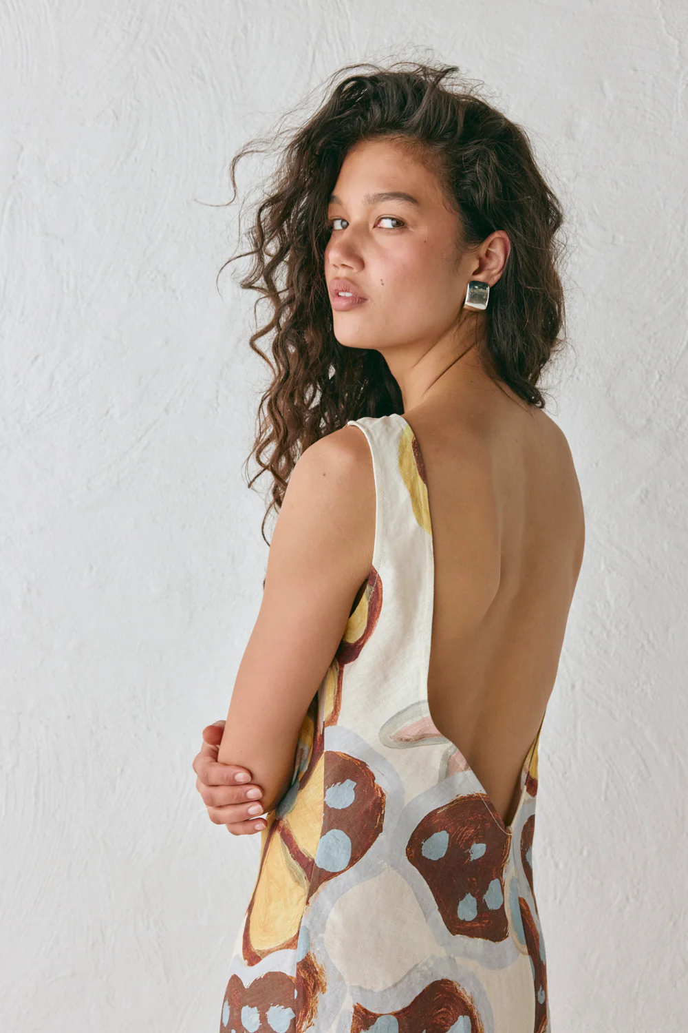 Art Of Bloom Linen Bias Cut Maxi Dress Flower - Image 4