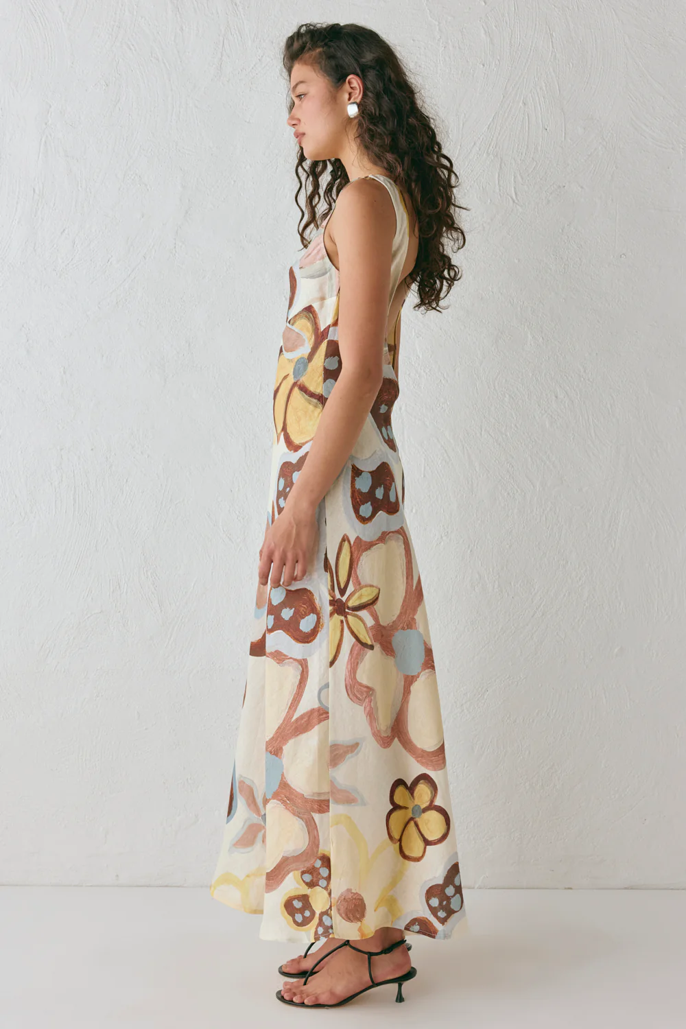 Art Of Bloom Linen Bias Cut Maxi Dress Flower - Image 5