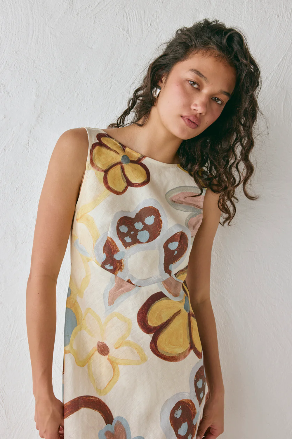Art Of Bloom Linen Bias Cut Maxi Dress Flower - Image 6