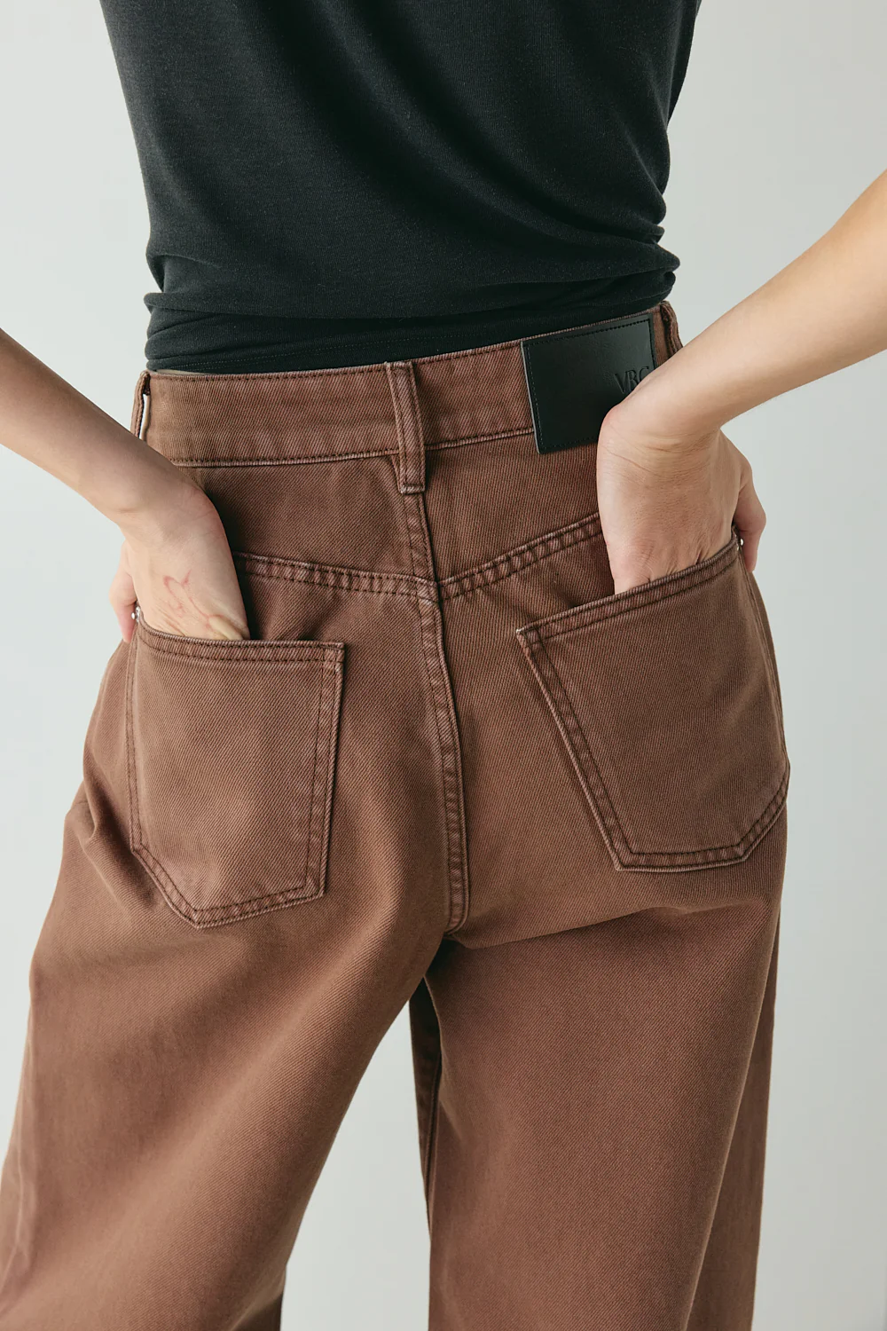 Aston High Rise Denim Jeans Chocolate - Image 4