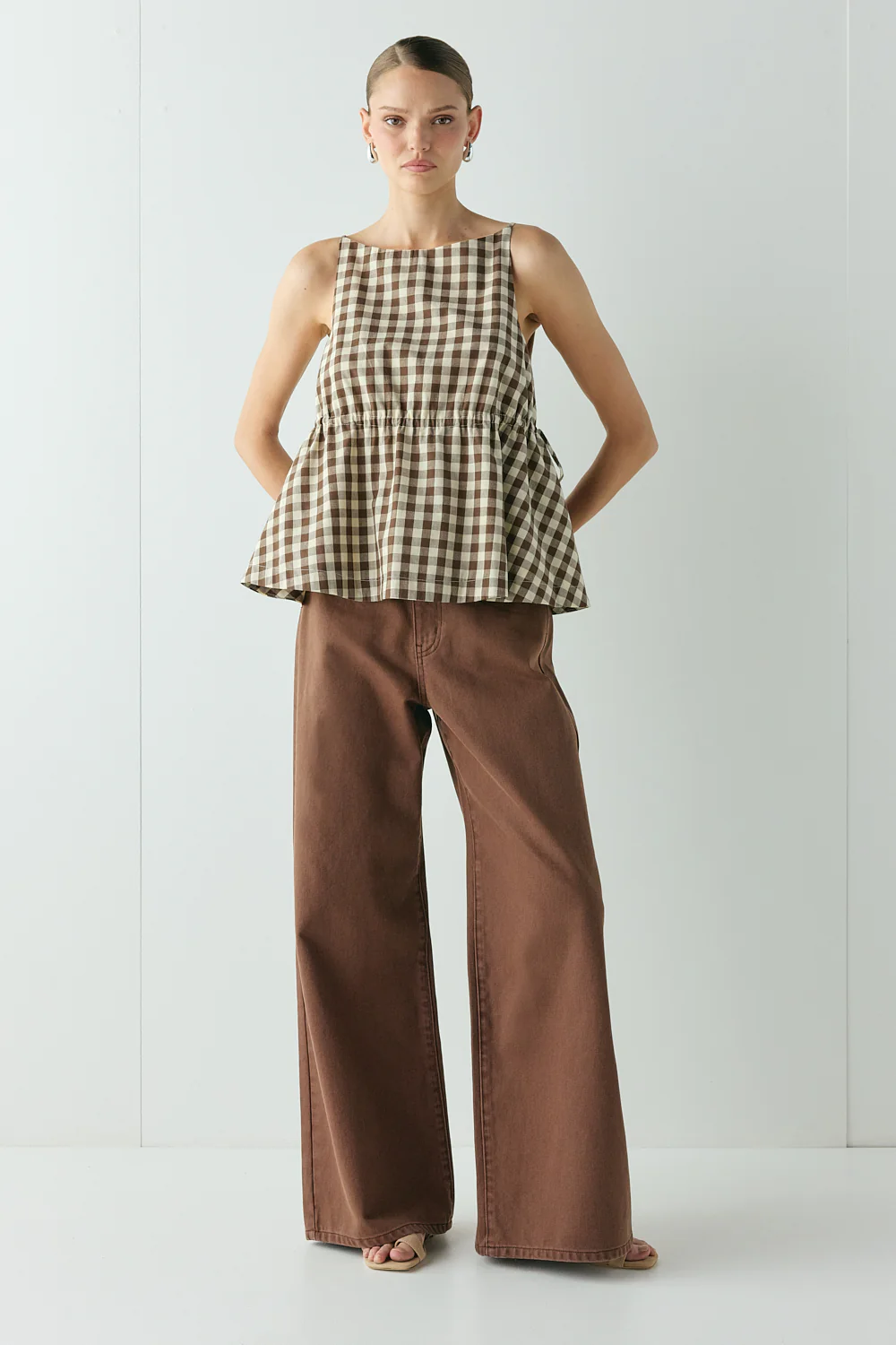 Aston High Rise Denim Jeans Chocolate - Image 5