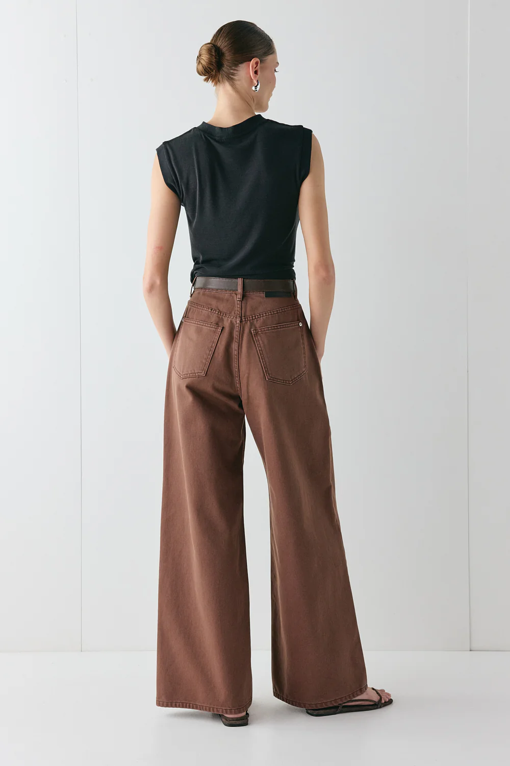 Aston High Rise Denim Jeans Chocolate - Image 8