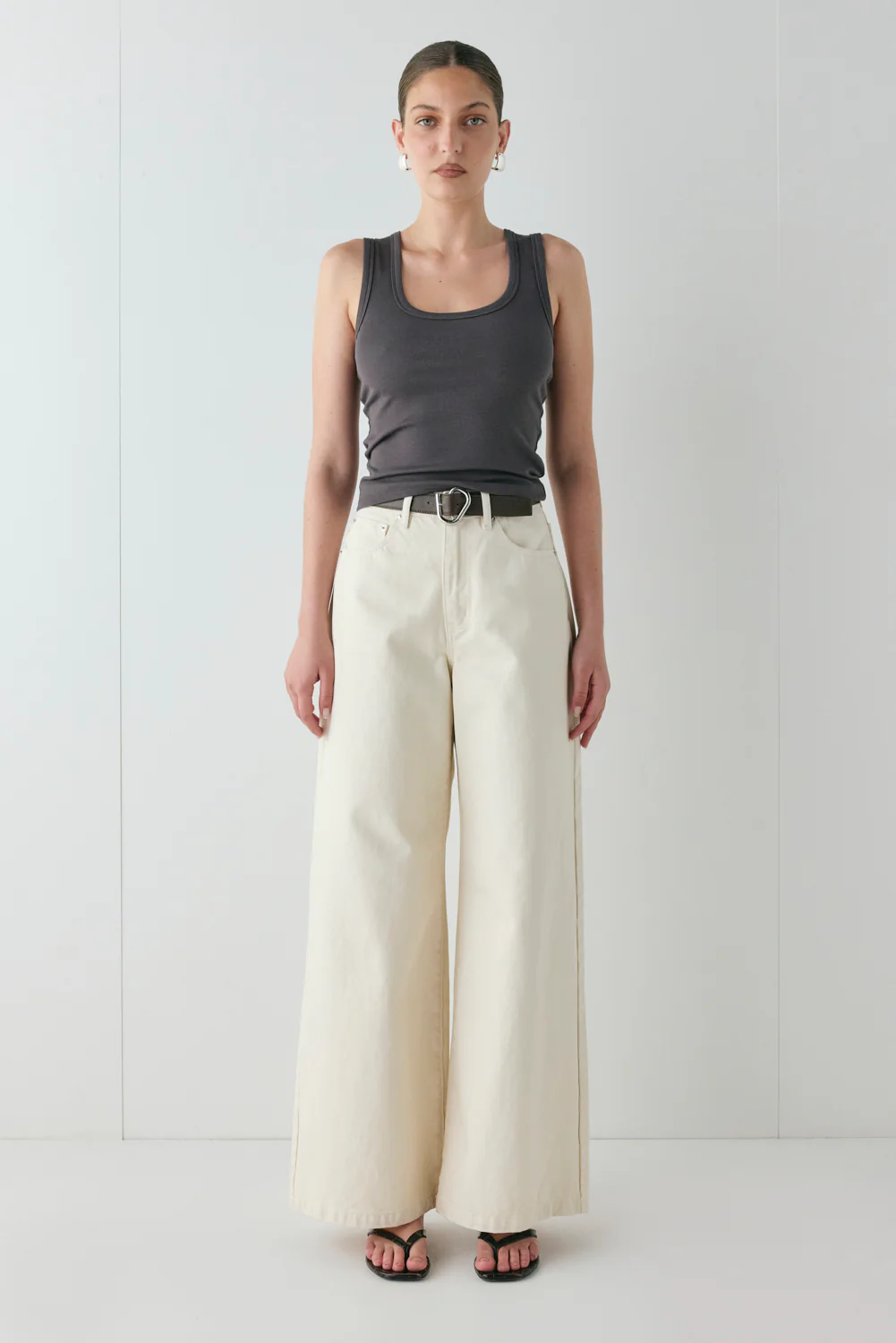 Aston High Rise Denim Jeans Cream