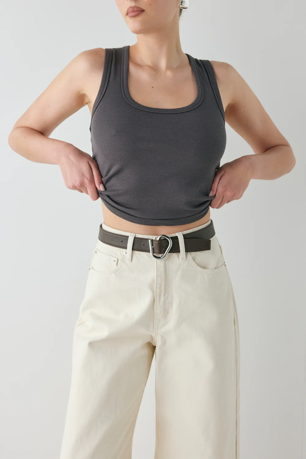 Aston High Rise Denim Jeans Cream - Image 2