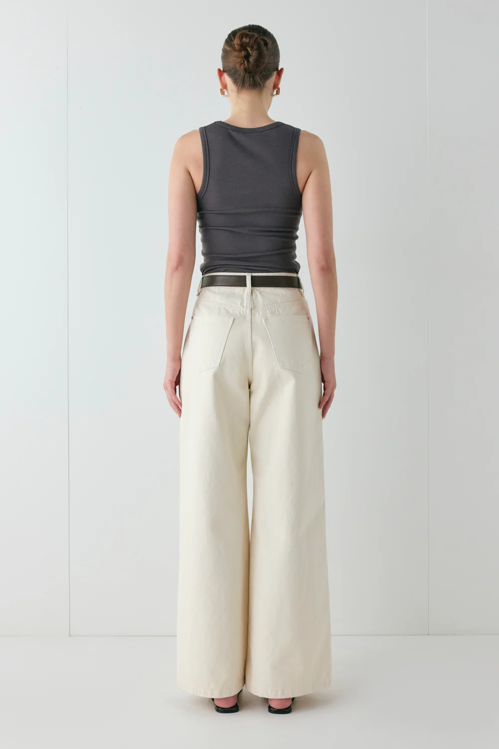 Aston High Rise Denim Jeans Cream - Image 8