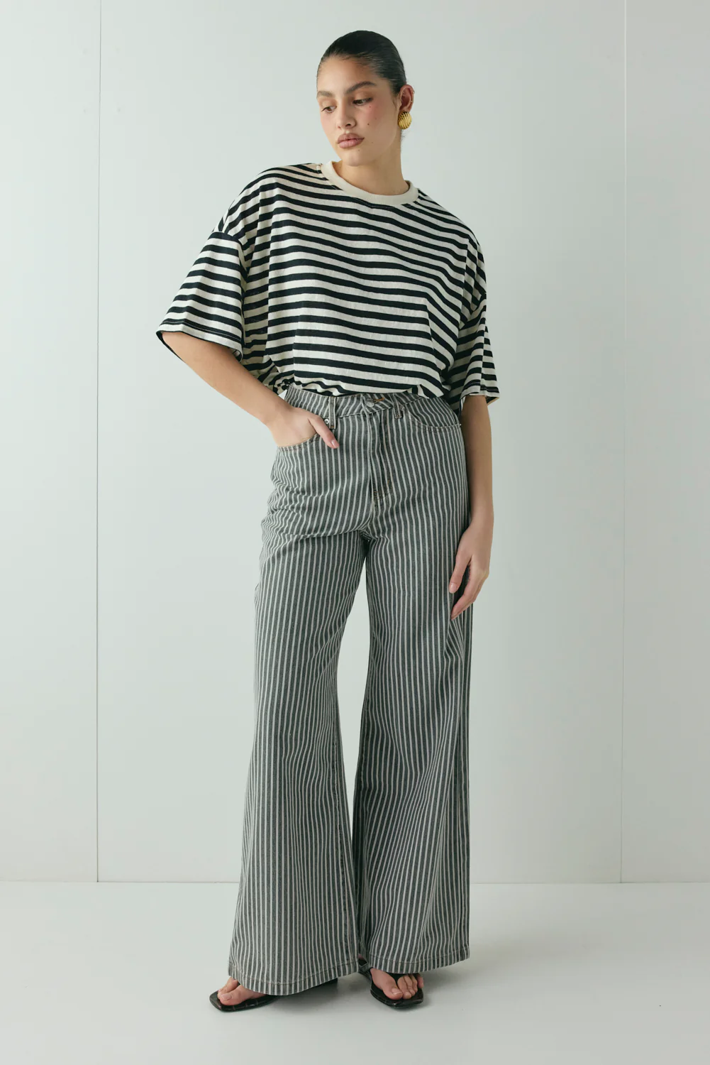 Aston High Rise Denim Jeans Stripe