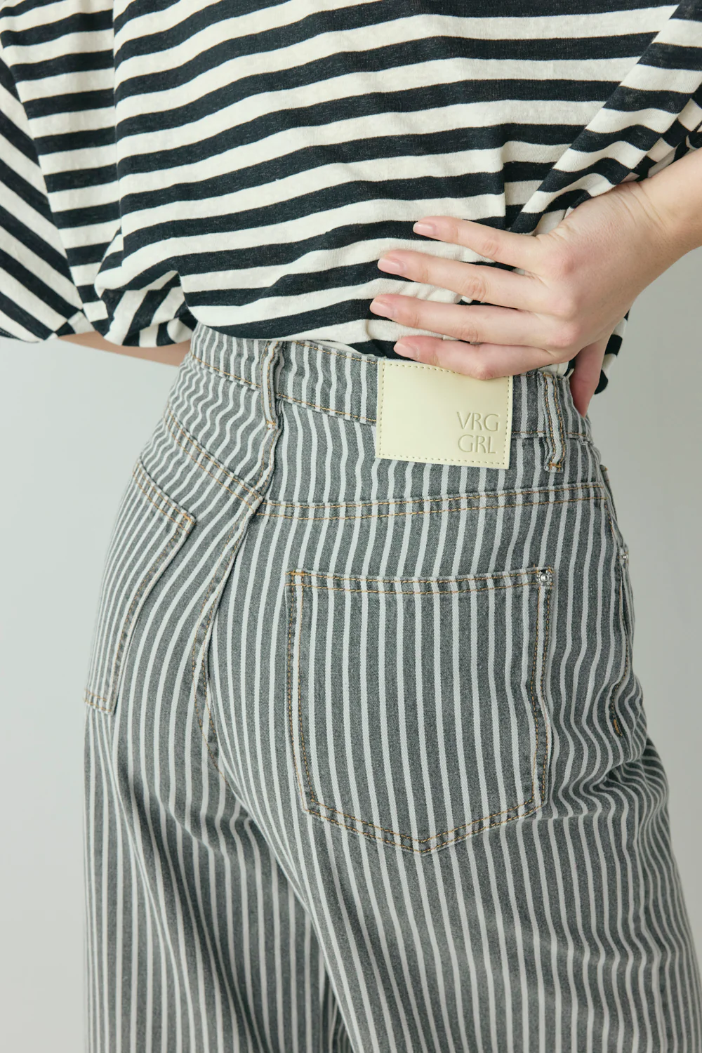 Aston High Rise Denim Jeans Stripe - Image 8