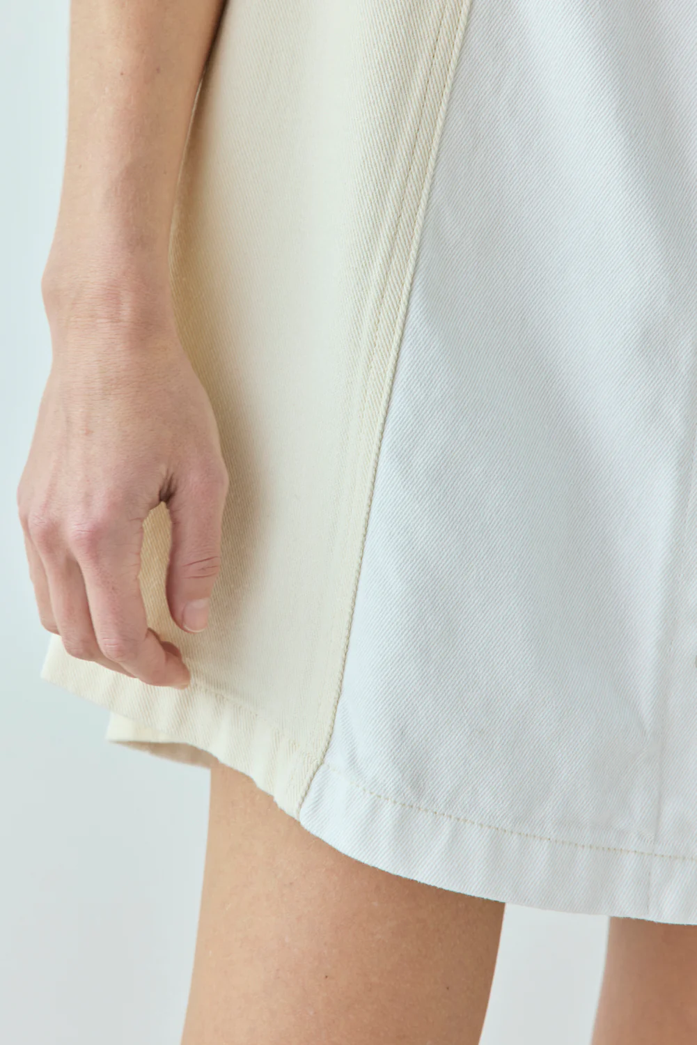 Aston Denim Mini Dress Cream - Image 5
