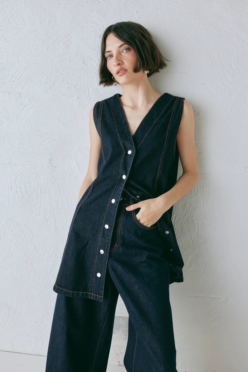 Aston Denim Mini Dress Indigo - Image 2