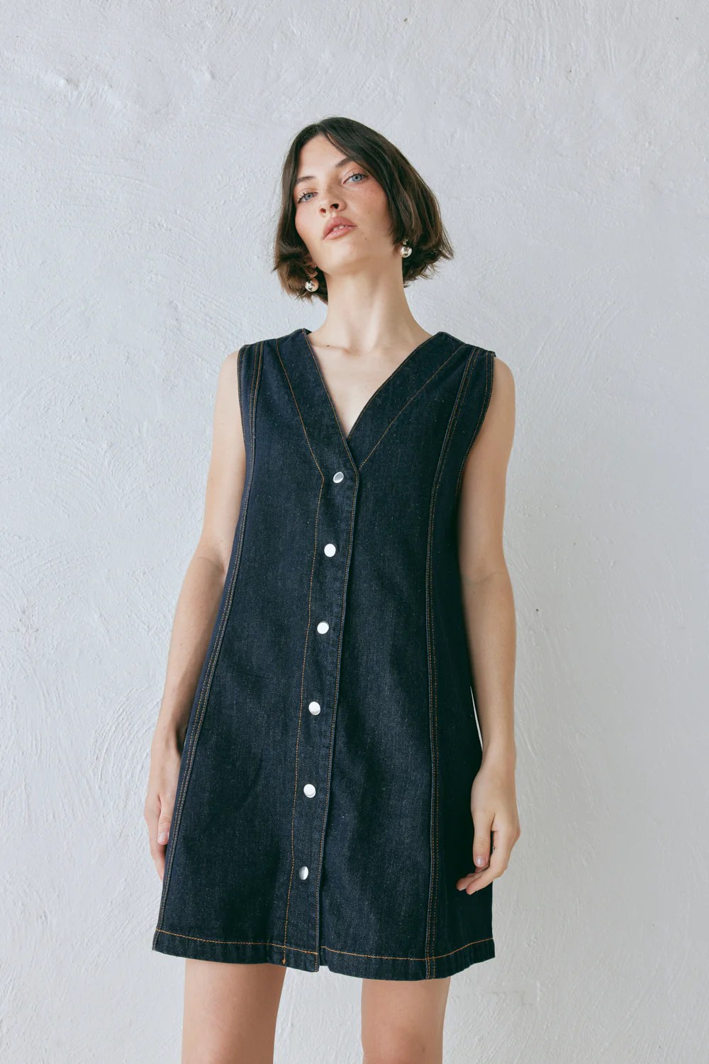 Aston Denim Mini Dress Indigo - Image 3