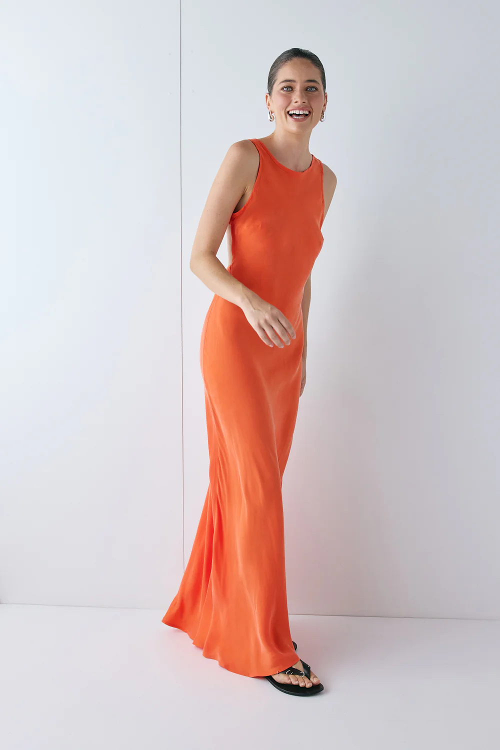 Audrey Maxi Dress Tangerine - Image 3