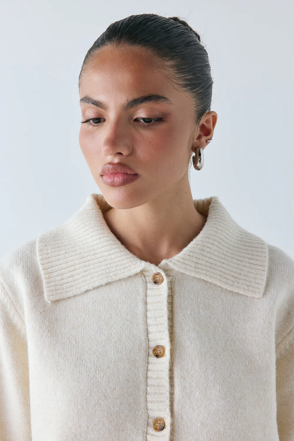Avery Knit Cardigan Cream - Image 7