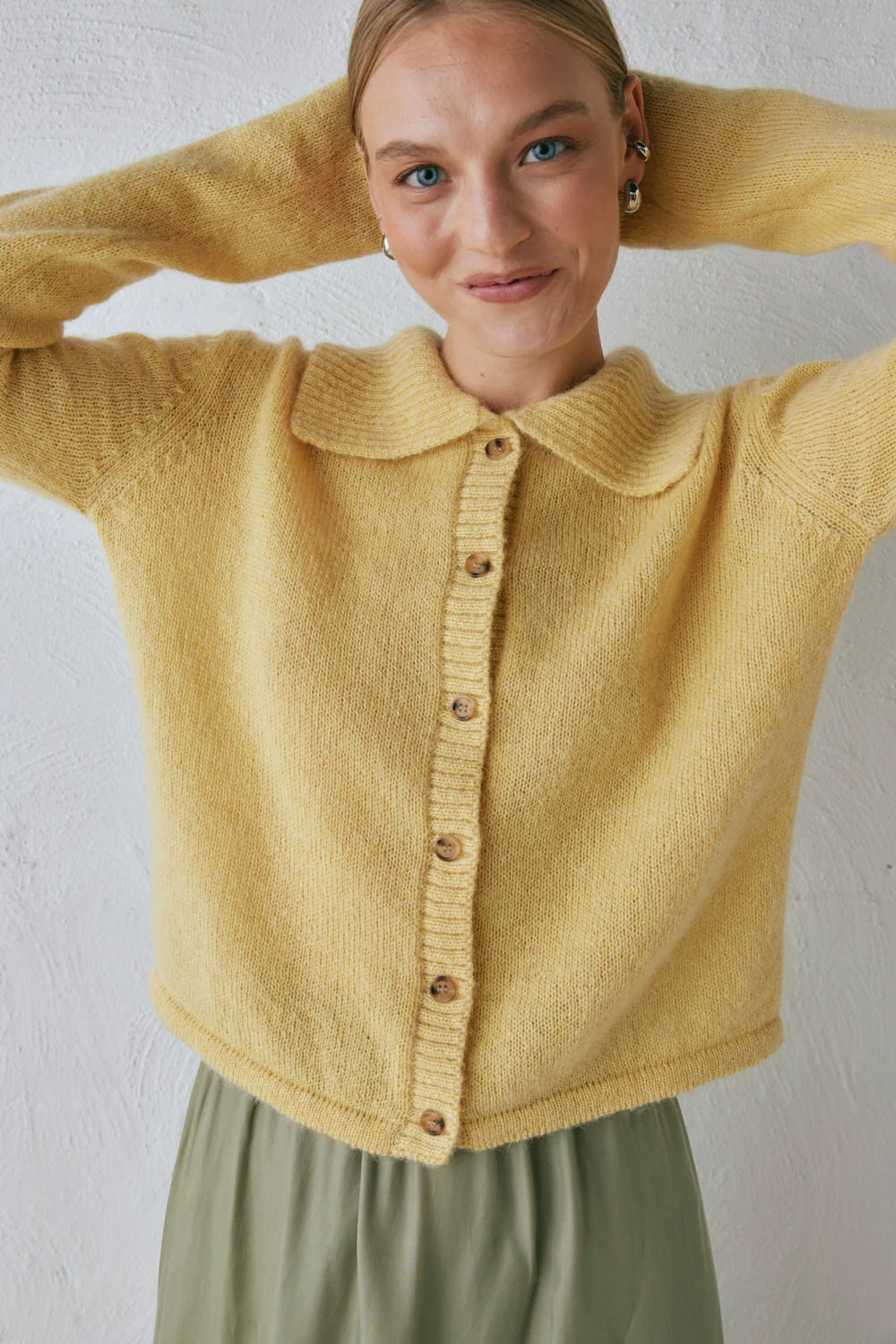 Avery Knit Cardigan Lemon