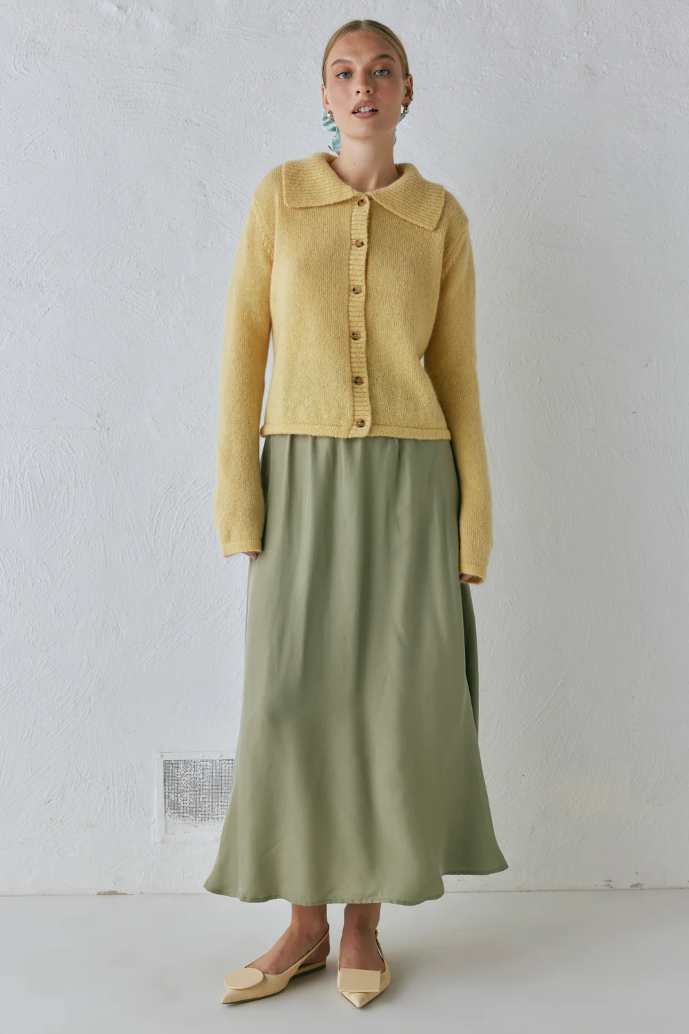 Avery Knit Cardigan Lemon - Image 3