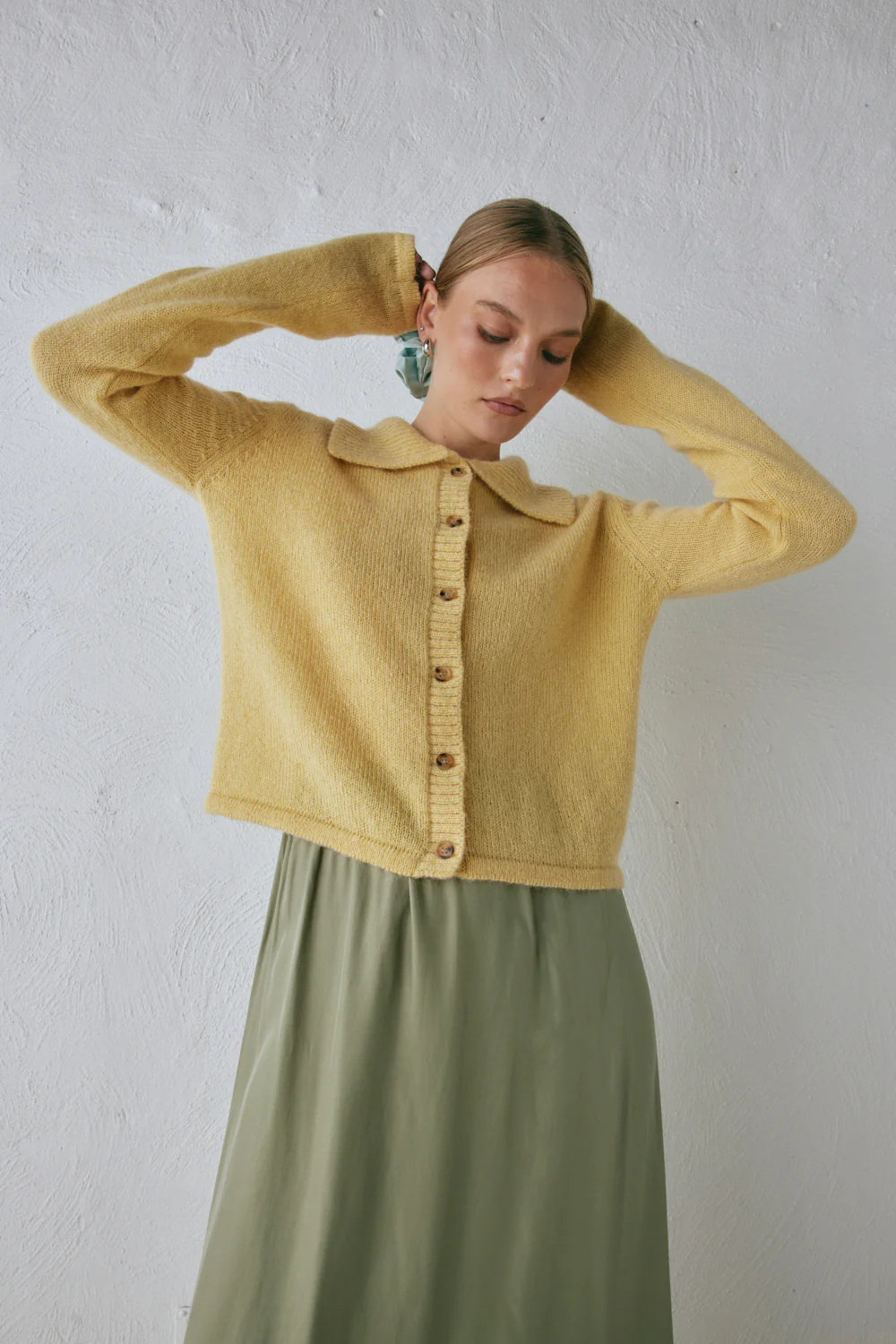 Avery Knit Cardigan Lemon - Image 4