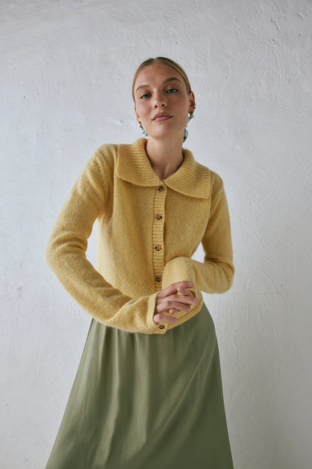 Avery Knit Cardigan Lemon - Image 6