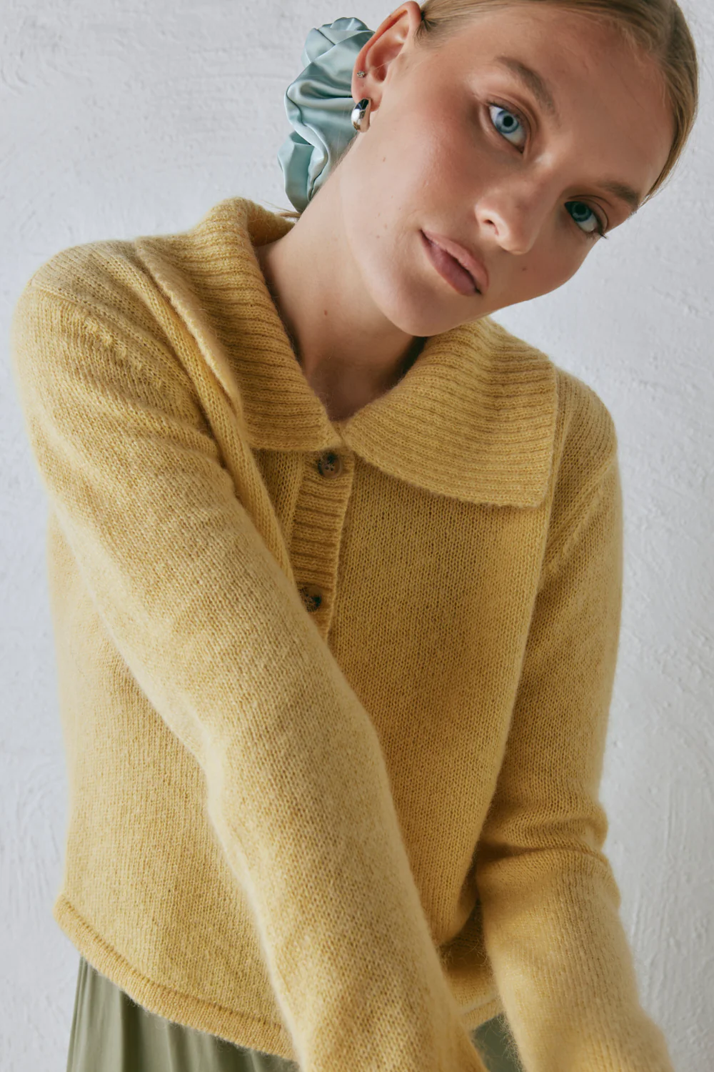 Avery Knit Cardigan Lemon - Image 8