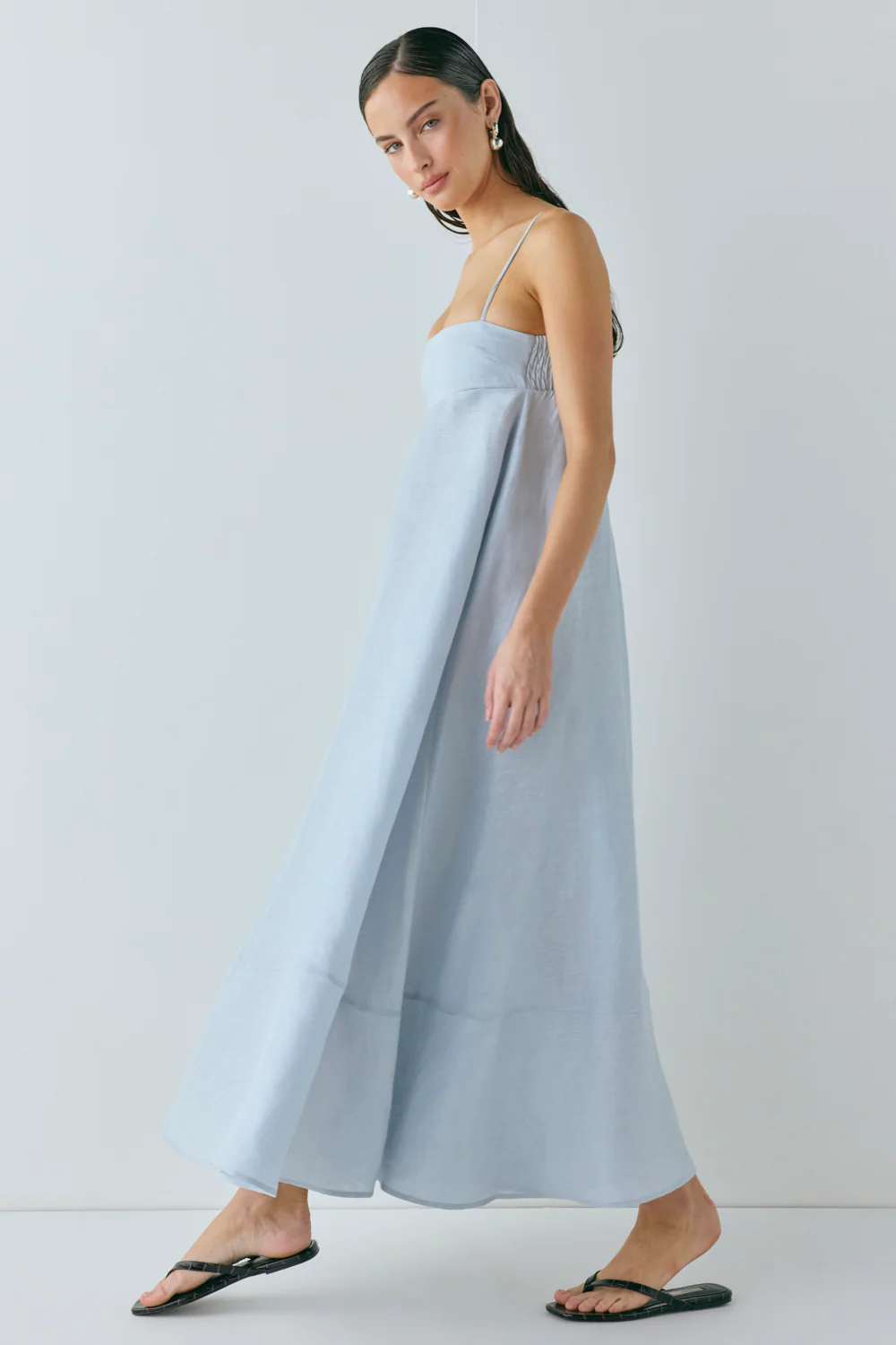 Behati Linen Maxi Dress Sky - Image 2