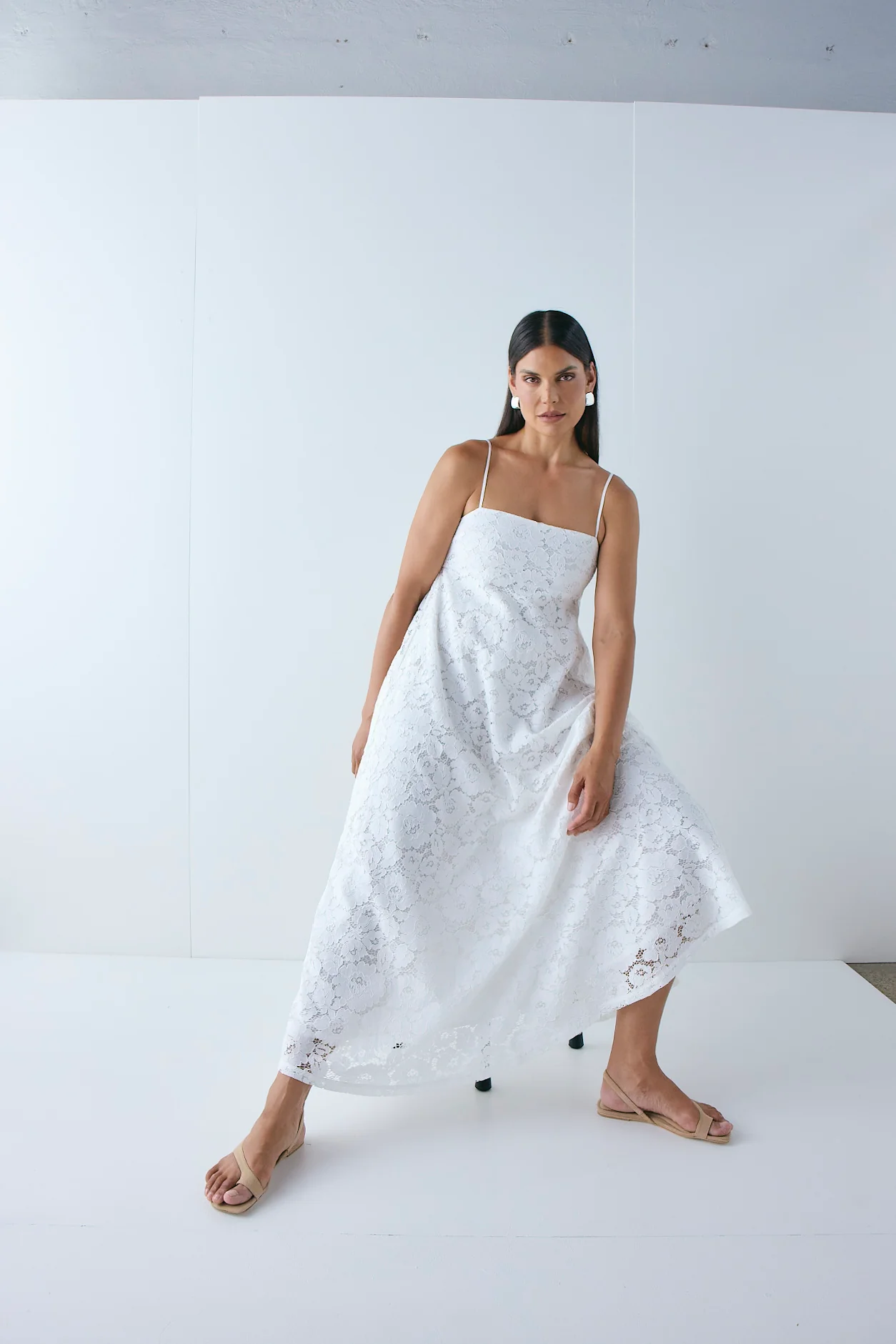 Bianca Lace Maxi Dress White - Image 6