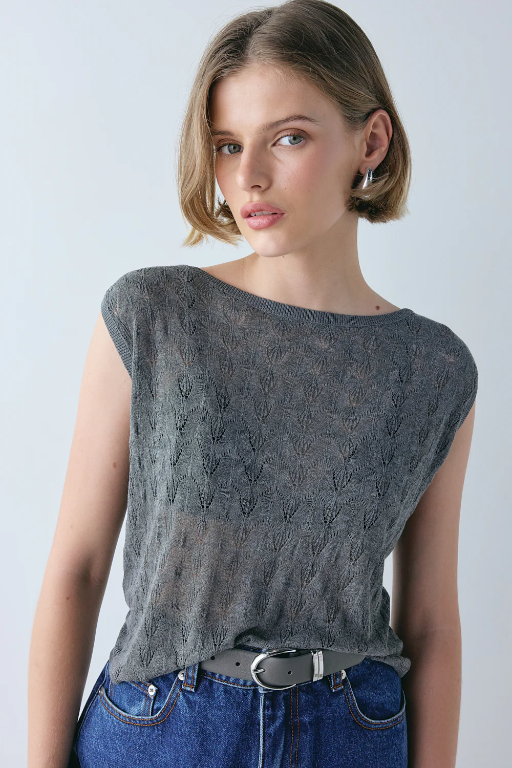 Bria Knit Top Charcoal