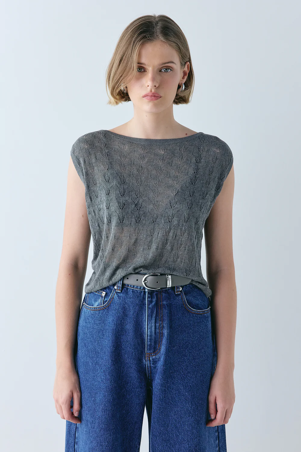 Bria Knit Top Charcoal - Image 3