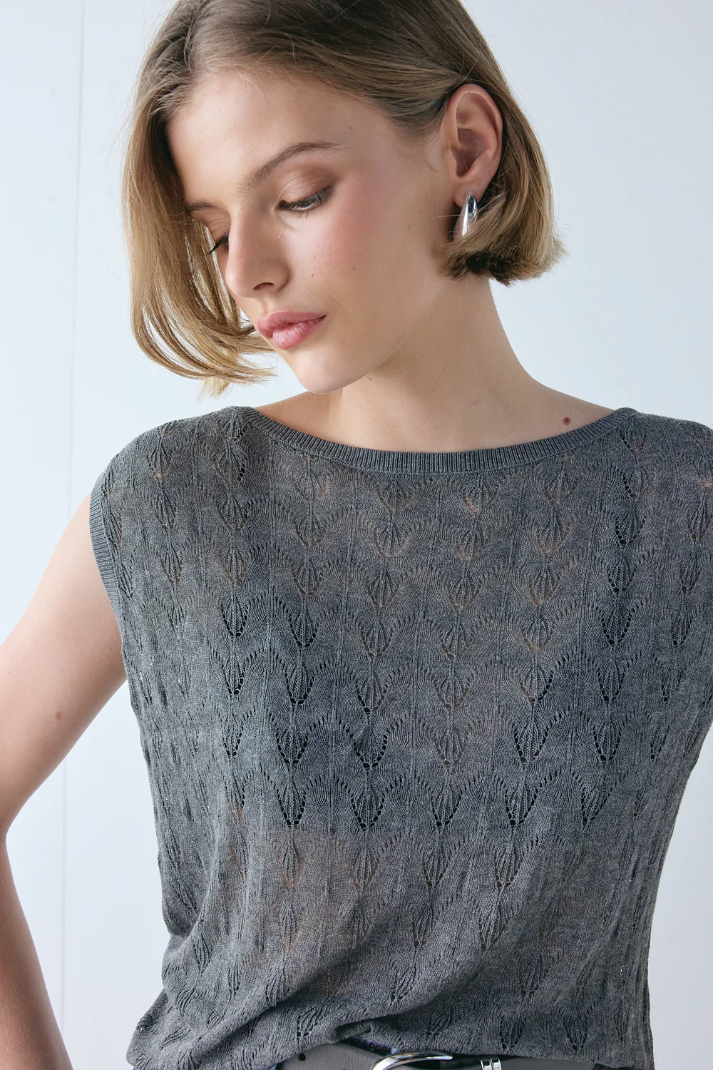Bria Knit Top Charcoal - Image 4