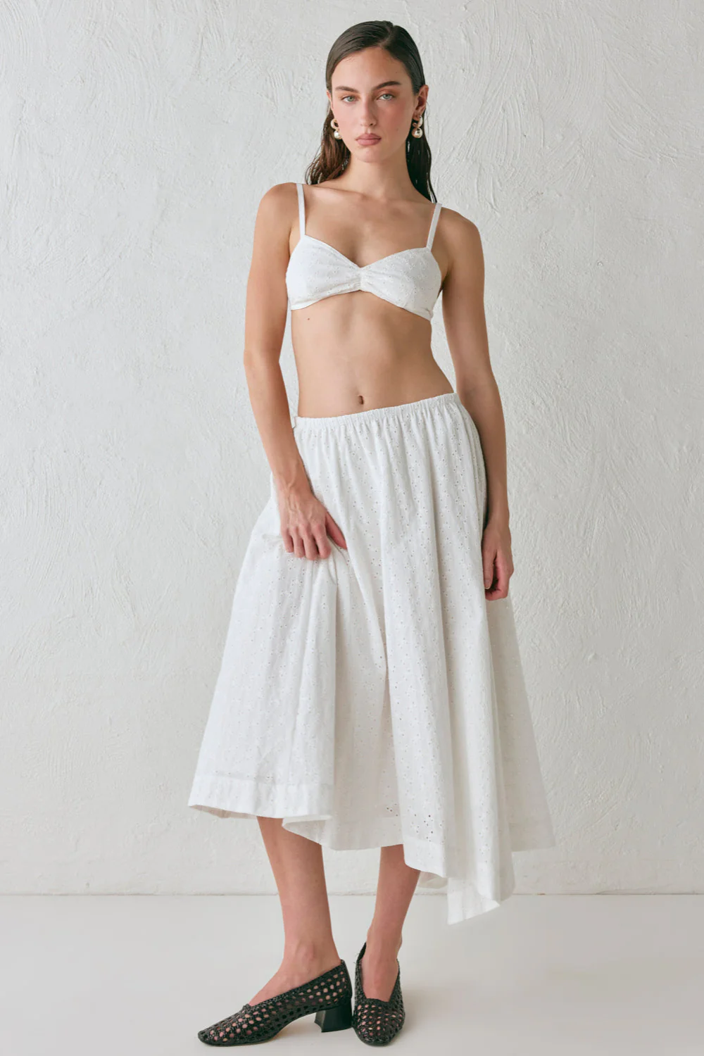 Carlota Anglaise Midi Skirt White - Image 5