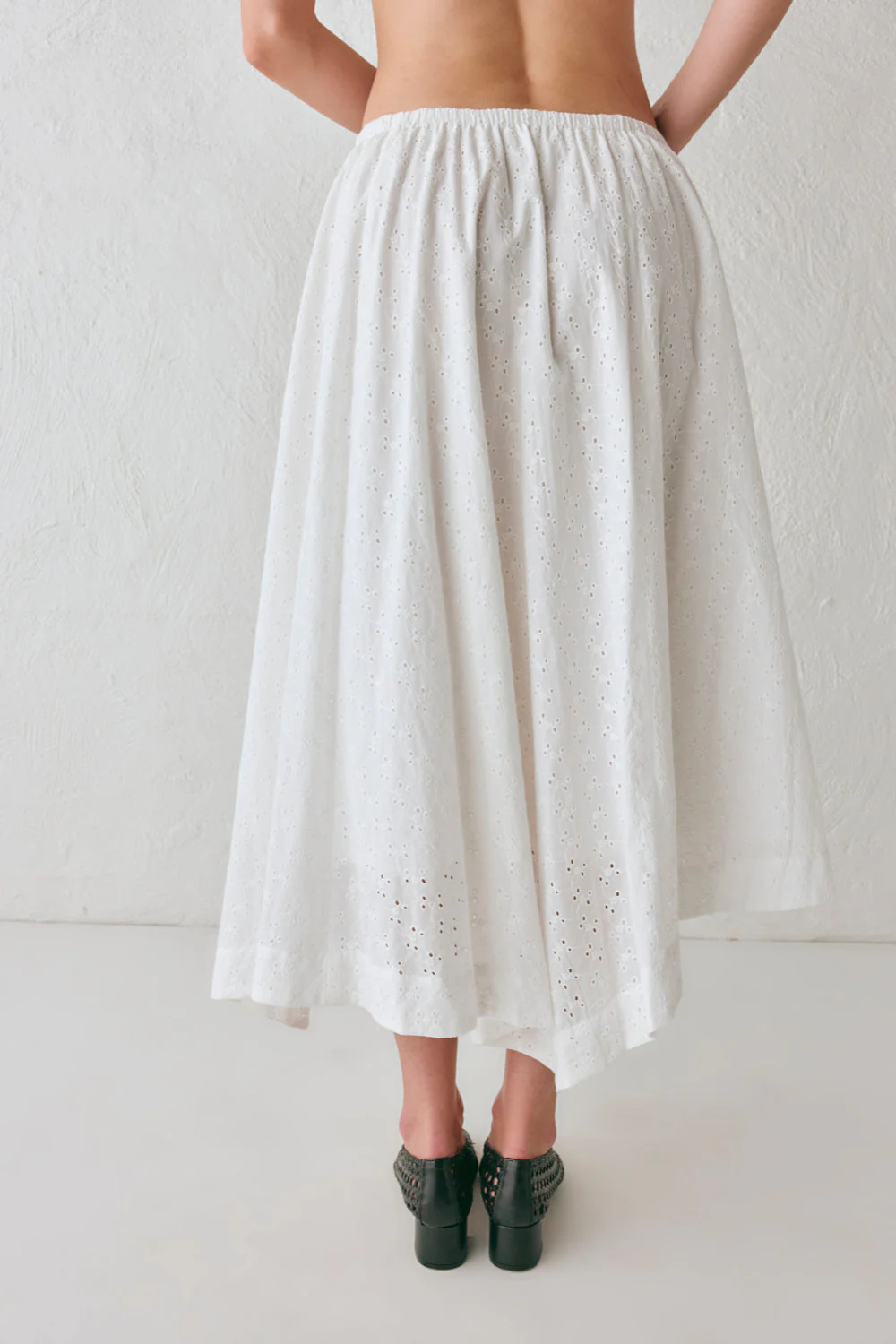 Carlota Anglaise Midi Skirt White - Image 6