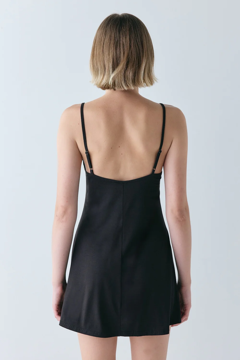 Carrie Mini Slip Dress Black - Image 4