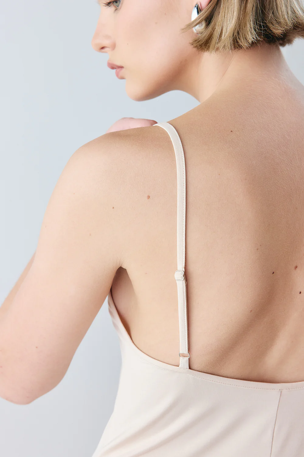 Carrie Mini Slip Dress Nude - Image 3