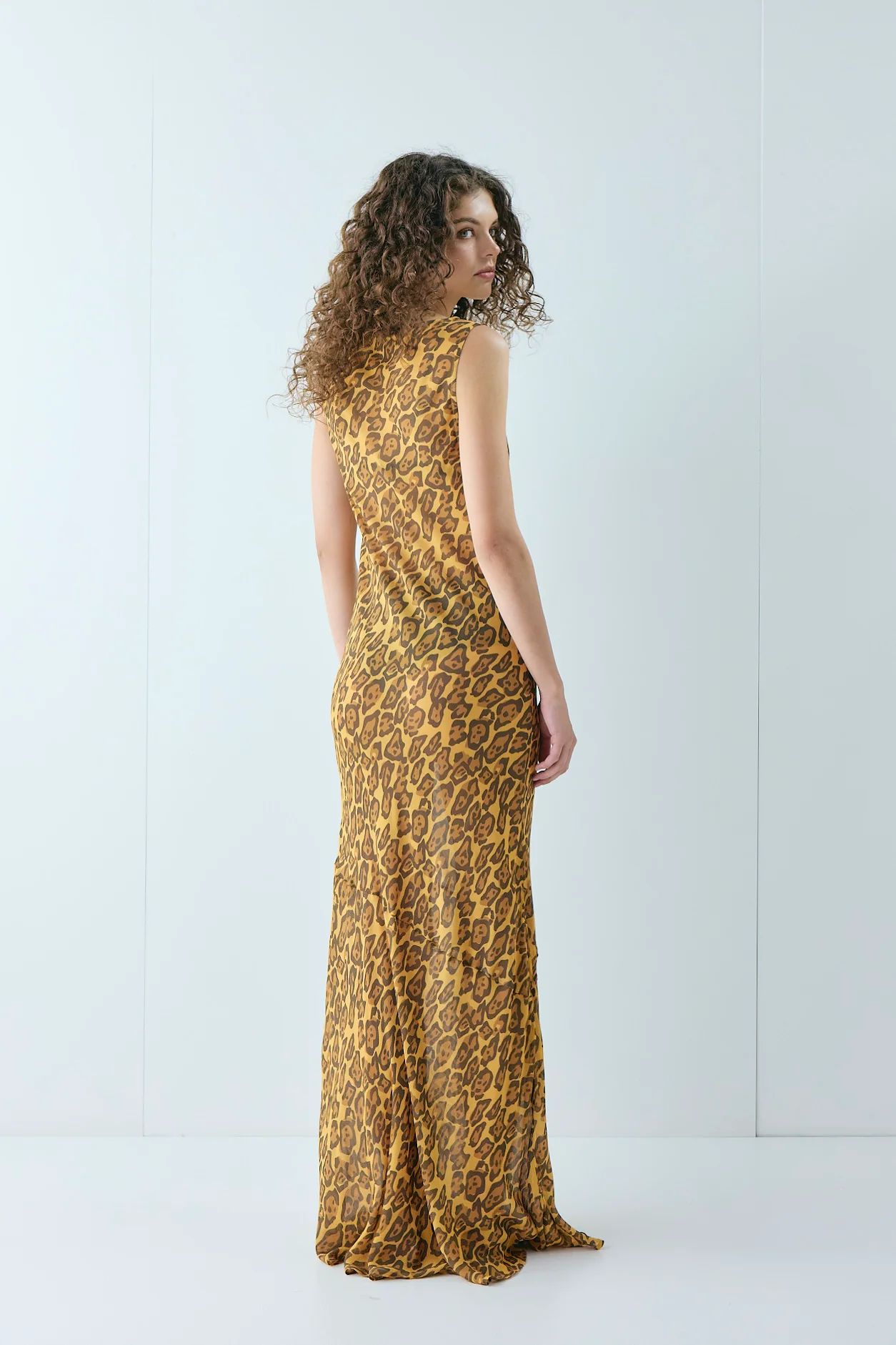 Cecelia Sheer Maxi Dress Leopard - Image 5